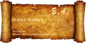 Bukta Albert névjegykártya