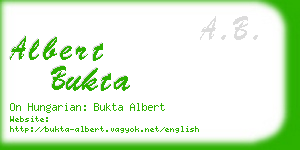albert bukta business card